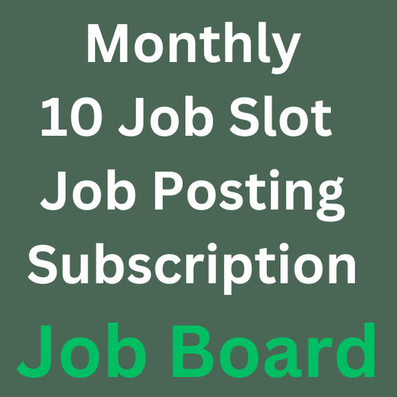 The Field Engineer Job Board Monthly ten Job Slot Posting Subscription product label